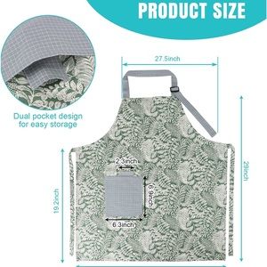 Kitchen apron with two matching oven mitts